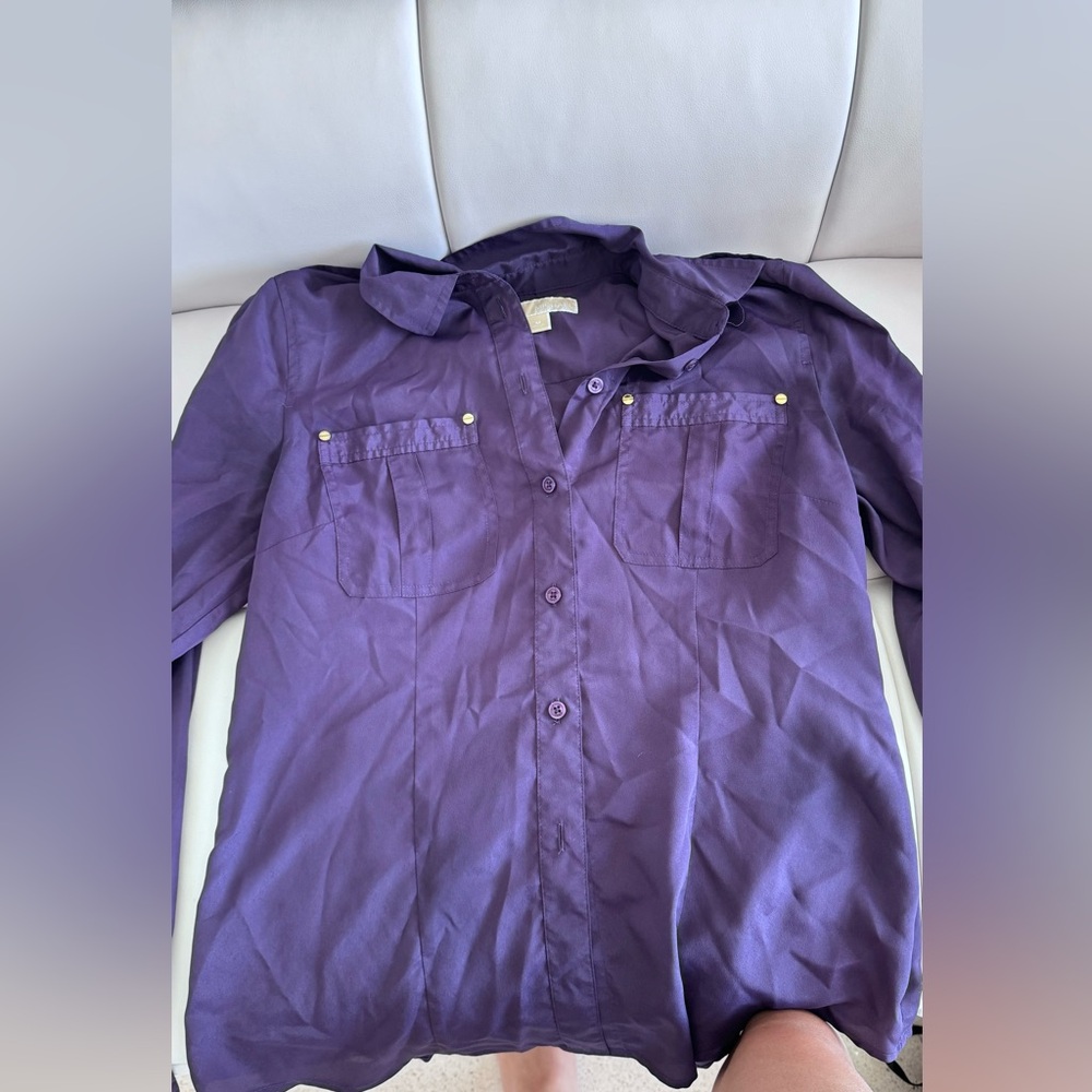 Satin Michael Kors Button Down Shirt
